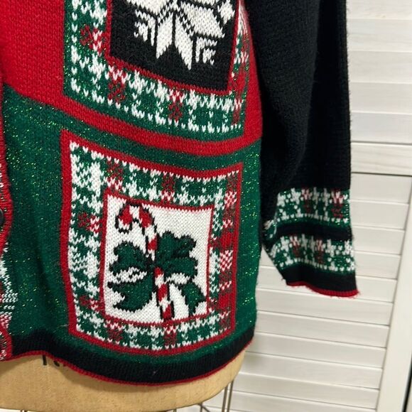 Christmas Sweater Cardigan Large Oversized Holiday Long - Picture 10 of 15
